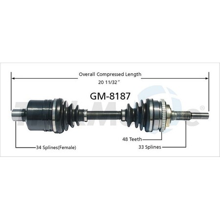 Surtrack Axle Cv Axle Shaft, Gm-8187 GM-8187
